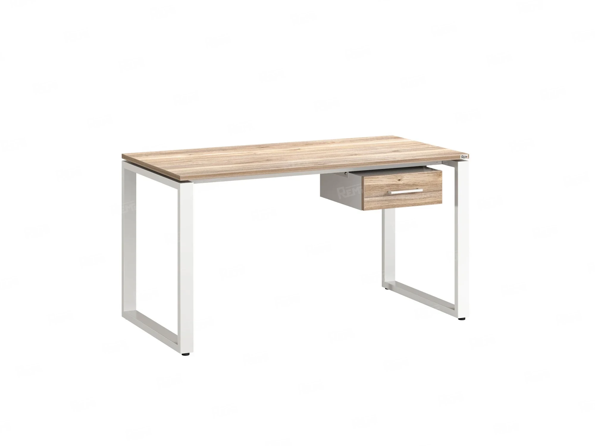 Стол прямой с подвесной тумбой, О-опора 2000x800x750 RM036-20x8 Дуб Маувелла/Белый