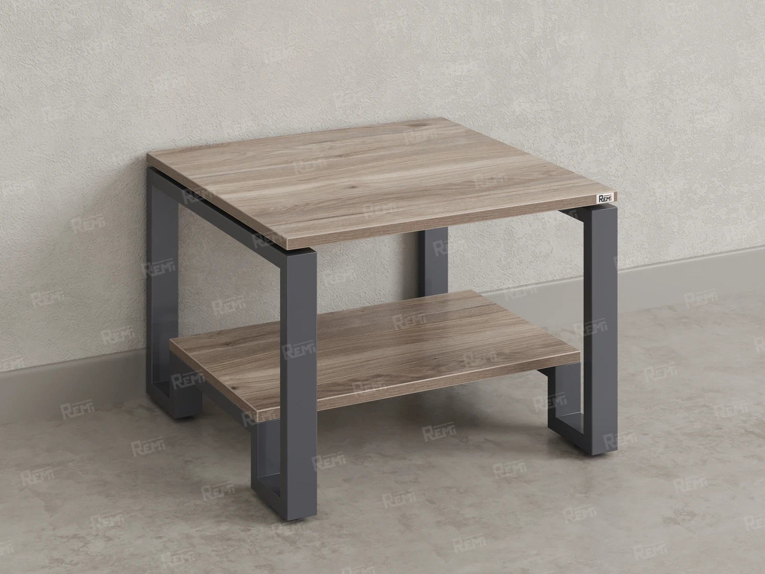 Журнальный стол с полкой 900x800x550 RM181-9x8 Дуб Маувелла/Серый