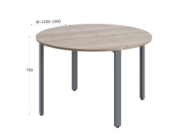 Круглый стол на П-образных опорах 1300x1300x750 RM186-13x13 Дуб Маувелла/Серый