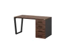 Стол прямой с тумбой на U-образных опоре, правый 1800x700x750 RM101-18x7 Дуб Апрельский шоколад/Черный