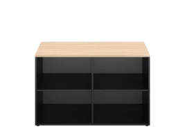 Стеллаж низкий, 4 ячейки 1200х600х750 RM146-12x6 Вяз Швейцарский светлый/Черный