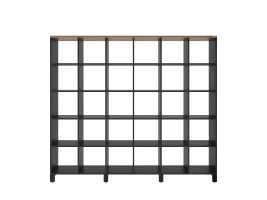 Стеллаж, 30 ячеек 2250х370х1980 RM143-225x37 Дуб Юстус/Черный