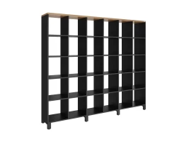 Стеллаж, 30 ячеек 2250х370х1980 RM143-225x37 Дуб Юстус/Черный