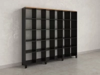 Стеллаж, 30 ячеек 2250х370х1980 RM143-225x37 Дуб Юстус/Черный
