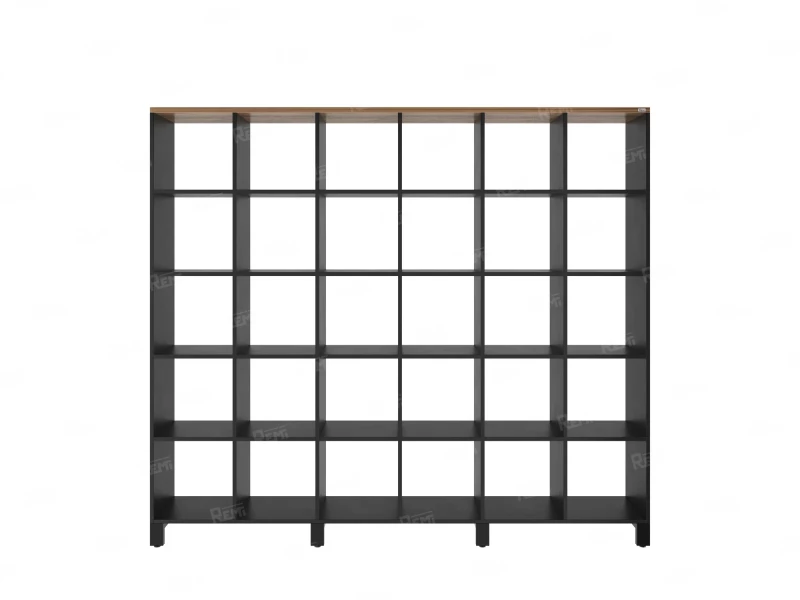 Стеллаж, 30 ячеек 2250х370х1980 RM143-225x37 Дуб Юстус/Черный