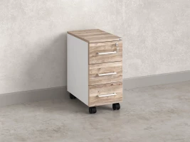 Тумба мобильная,3 ящика 300x500x600 RM123-30x50 Дуб Маувелла/Белый