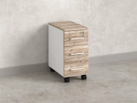 Тумба мобильная,3 ящика 300x500x600 RM123-30x50 Дуб Маувелла/Белый