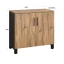 Шкаф низкий распашной, 2 уровня 900x600x850 RM147-90x60 Дуб Юстус/Черный