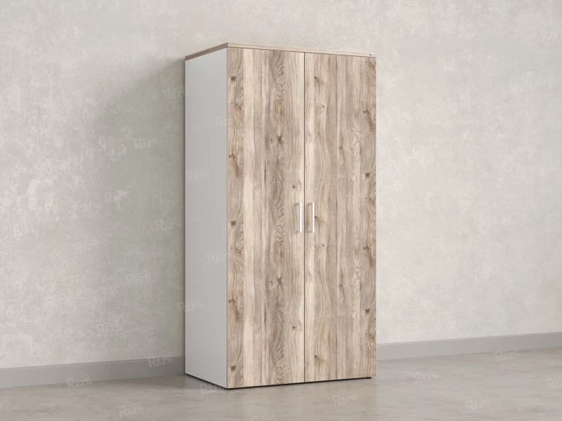 Гардероб, на регулируемых опорах, штанга, 1 полка 900x600x1800 RM159-90x60 Дуб Маувелла/Белый