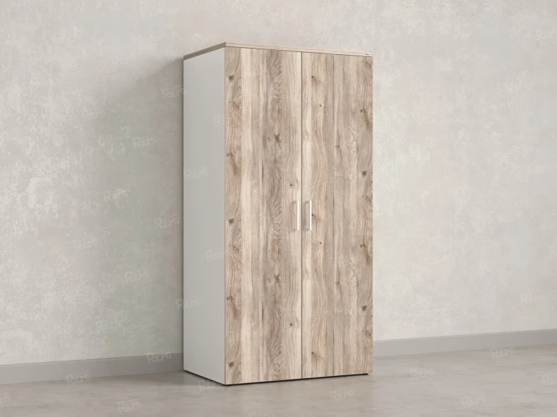 Гардероб, на регулируемых опорах, штанга, 1 полка 900x600x1800 RM159-90x60 Дуб Маувелла/Белый