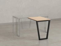 Брифинг прямой, с парящей столешнецей, на U-образном каркасе 1500x700x750 RM074-15x7 Вяз Швейцарский светлый/Черный