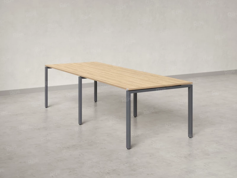 Cтол для переговоров, на П-образном каркасе 2200x1450x750 RM080-220x145 Вяз Швейцарский светлый/Серый