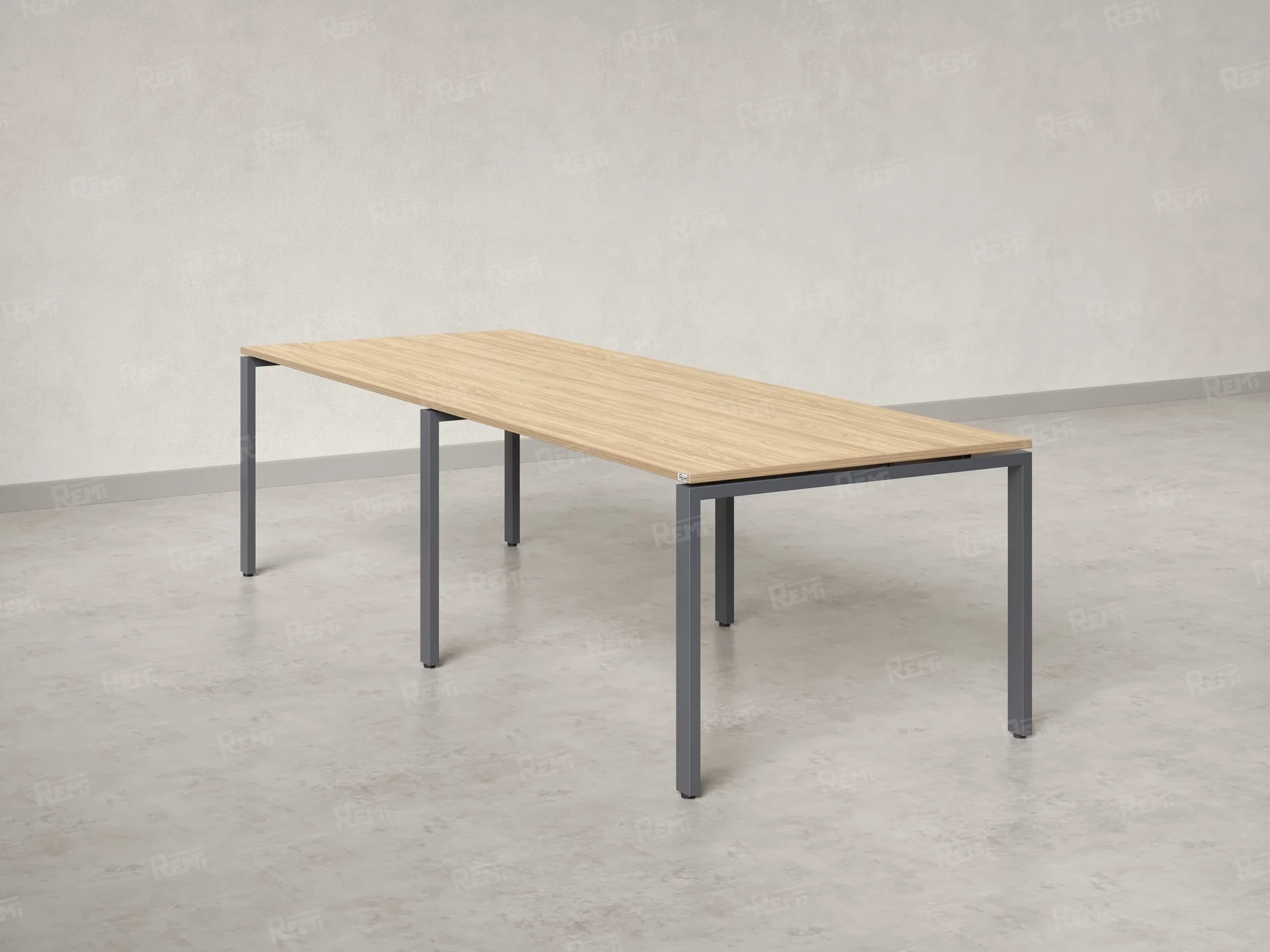 Cтол для переговоров, на П-образном каркасе 2200x1450x750 RM080-220x145 Вяз Швейцарский светлый/Серый