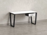 Стол прямой с подвесной тумбой, U-опора 1800x600x750 RM034-18x6 Белый/Черный