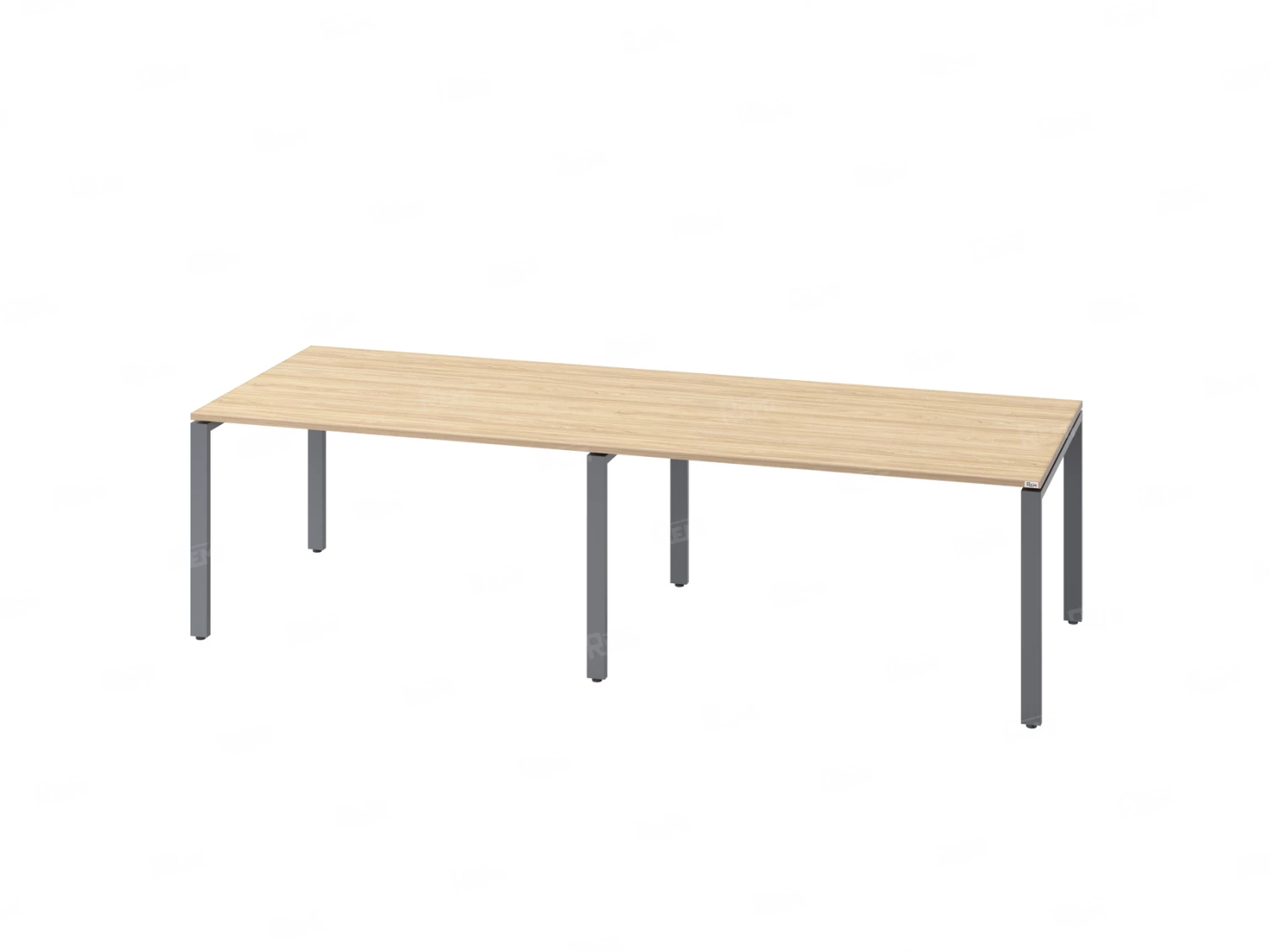 Cтол для переговоров, на П-образном каркасе 2500x1400x750 RM080-250x140 Вяз Швейцарский светлый/Серый