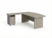 BRL RB071-160x200L Стол рук-ля угловой L с тумбой 3 ящика 1600х2000х760 Шорвуд/Серый вулканический