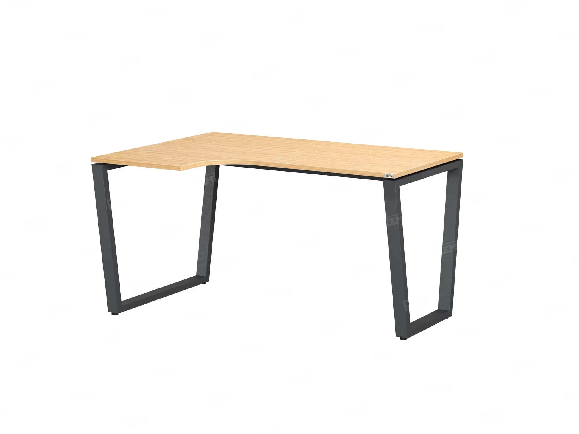 Стол угловой, U-опора, левый 1600x700/900x750, RM051-16x7-9 Вяз Швейцарский светлый/Серый