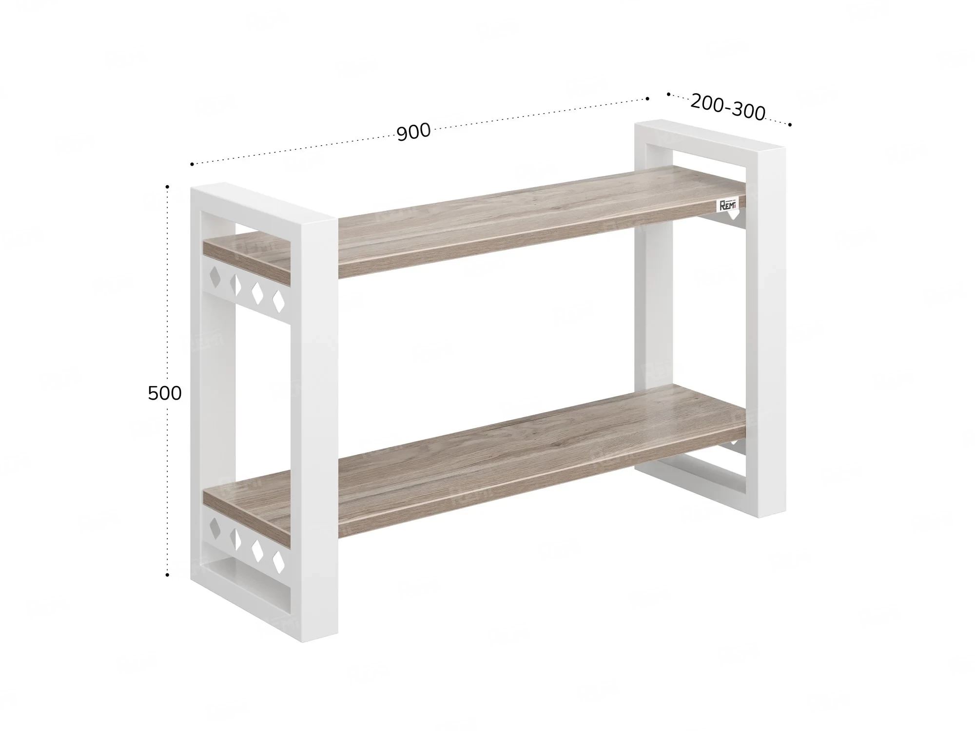 Полка настенная 900x300x500 RM194-90x30 Дуб Маувелла/Белый