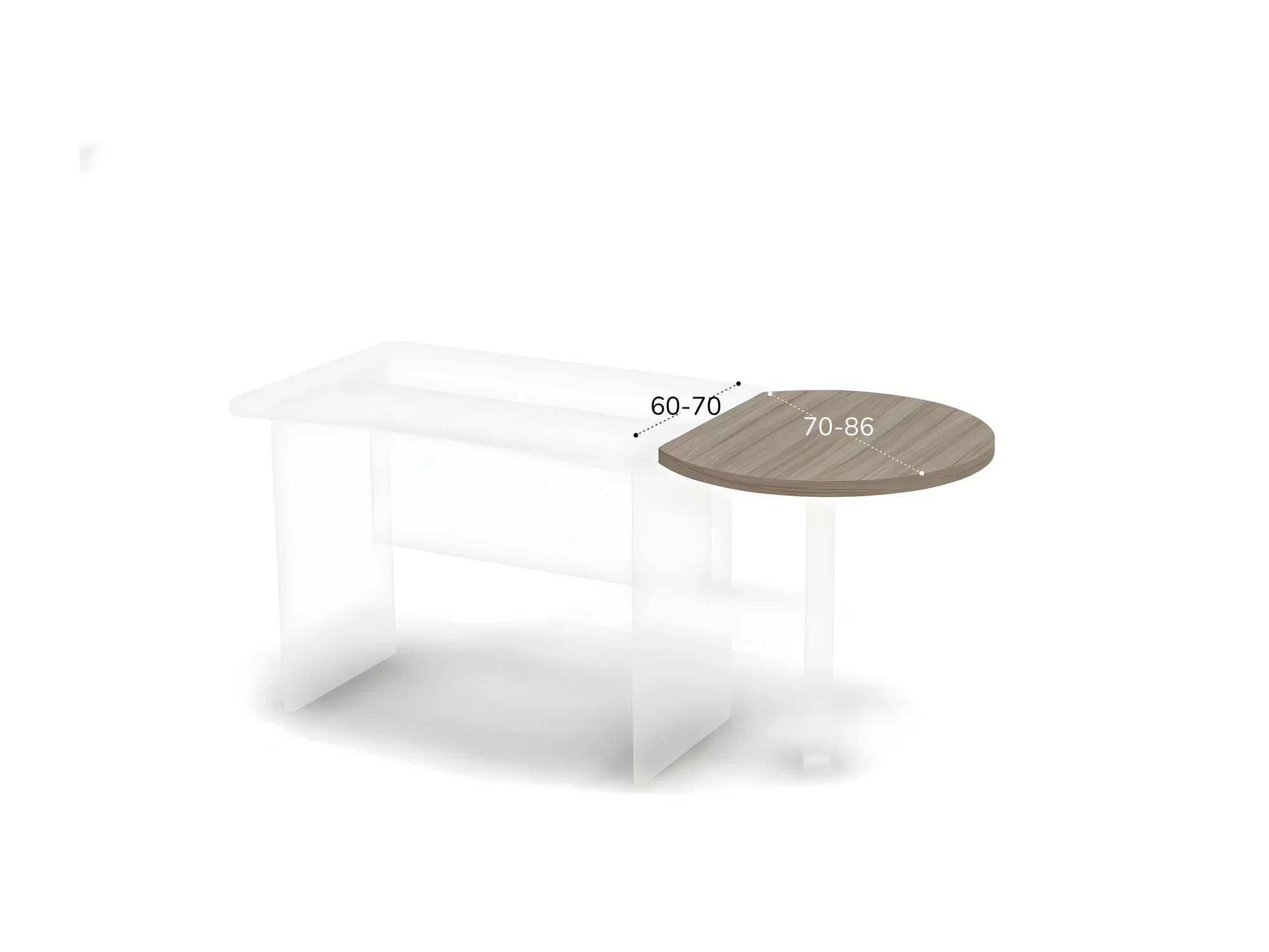 BRL RB022-60х70 Приставной элемент для стола 65 см (без опоры) 600х700х28 Дрифтвуд