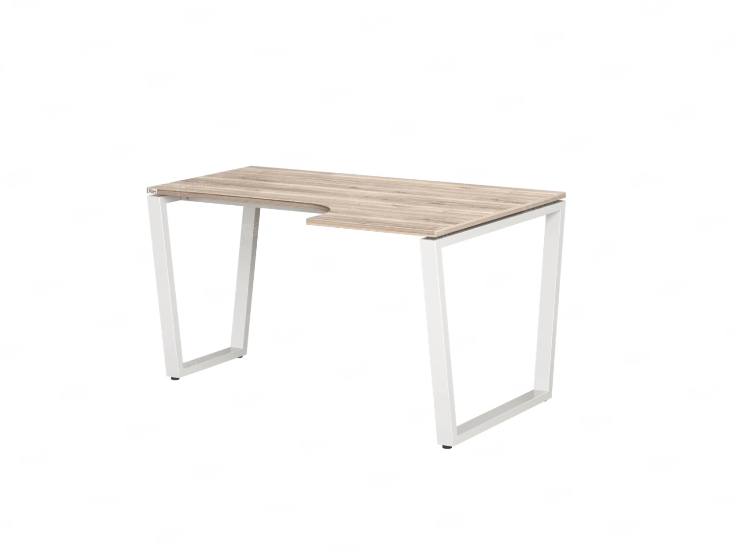 Стол угловой, U-опора, правый 1600x800/1000x750, RM050-16x8-10 Дуб Маувелла/Белый