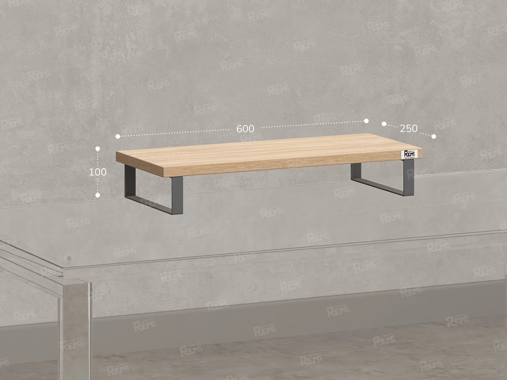 Подставка под монитор 600x250x100 RM209-60x40 Вяз Швейцарский Светлый/Серый