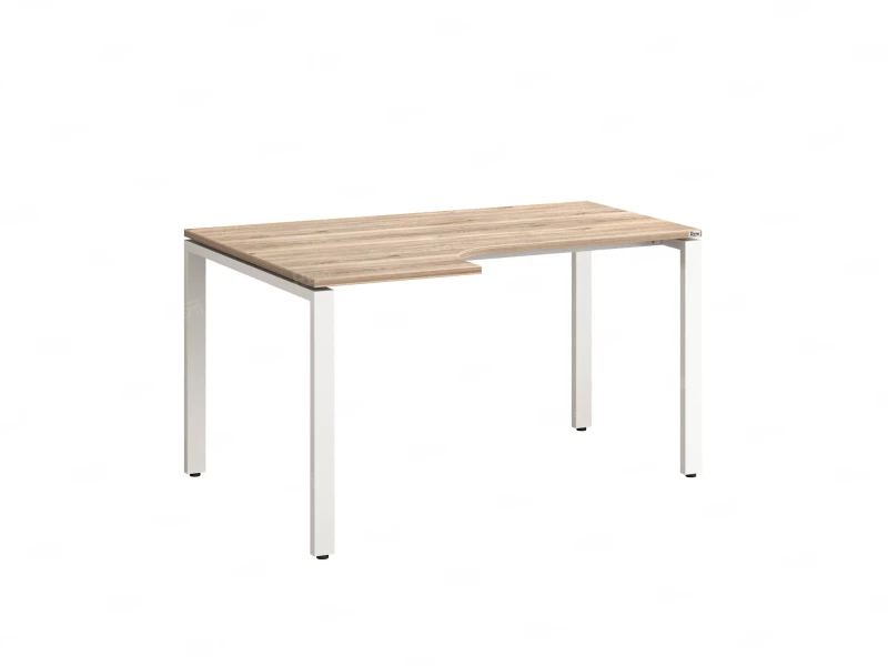 Стол угловой, П-опора, левый 1800x800/1000x750, RM053-18x8-10 Дуб Маувелла/Белый