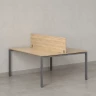 Бенч-система, 2 рабочих места, с одним экраном ЛДСП 1400x1200x750 RM165-2-14x12 Вяз Швейцарский светлый/Серый