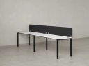 Бенч-система в 1 ряд, 2 рабочих места 2 тканевых экранов 2000x600x750 RM167-3-20x6 Белый/Черный