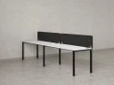 Бенч-система в 1 ряд, 2 рабочих места 2 тканевых экранов 2000x600x750 RM167-3-20x6 Белый/Черный