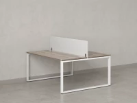 Бенч-система, 2 рабочих места, с одним тканевым экраном 1600x1200x750 RM169-1-16x12 Дуб Маувелла/Белый