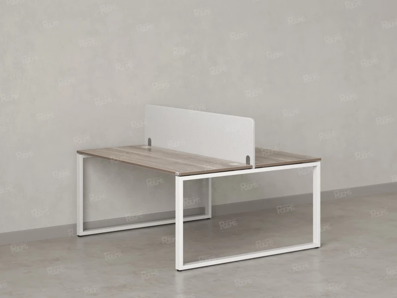 Бенч-система, 2 рабочих места, с одним тканевым экраном 1600x1200x750 RM169-1-16x12 Дуб Маувелла/Белый