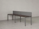 Бенч-система в 1 ряд, 2 рабочих места 2 тканевых экранов 3600x700x750 RM167-3-36x7 Дуб Апрельский шоколад/Серый