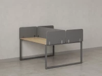 Бенч-система, 2 рабочих места, 5 тканевых экранов 1400x1200x750 RM169-3-14x12 Вяз Швейцарский светлый/Серый
