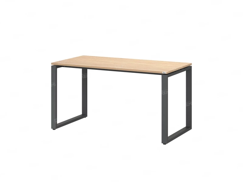 Стол прямой на O-образных опорах 1200x800x750 RM002-12x8 Вяз Швейцарский светлый/Серый