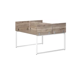 Бенч-система, 2 рабочих места, 5 ЛДСП экранов 1200x1400x750 RM169-4-12x14 Дуб Маувелла/Белый