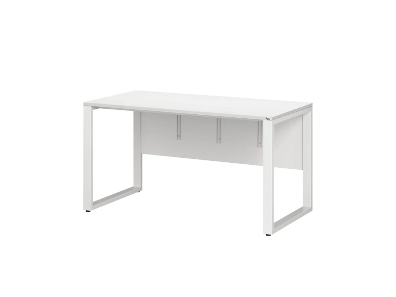 Стол прямой на О-образных опорах, экран ЛДСП 1600x600x750 RM006-16x6 Белый/Белый