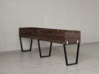 Бенч-система в 1 ряд, 2 рабочих места 5 ЛДСП экранов 2700x800x750 RM174-2-27x8 Дуб Апрельский шоколад/Черный