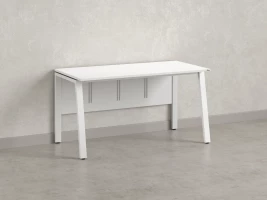 Стол прямой, Л-опора, экран ЛДСП,парящая стол-ца 1400x600x750 RM009-14x6 Белый/Белый