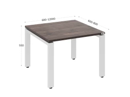 Журнальный стол с полкой 800x600x550 RM183-8x6 Дуб Апрельский шоколад/Белый