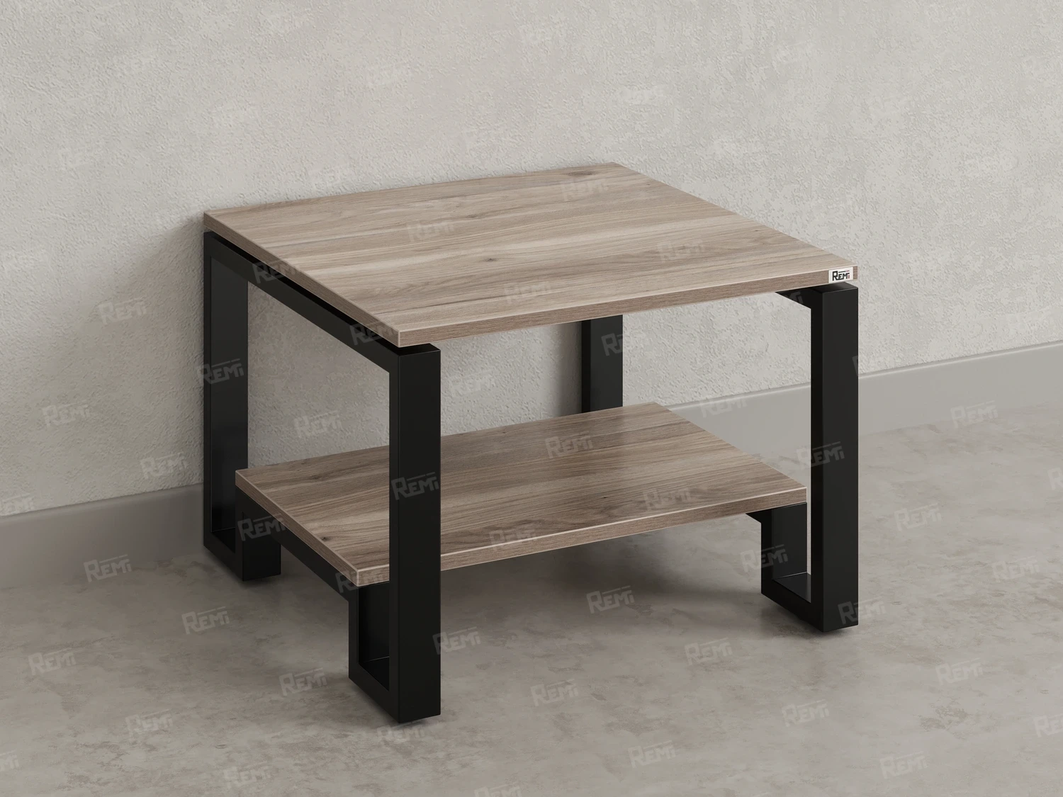 Журнальный стол с полкой 900x800x550 RM181-9x8 Дуб Маувелла/Черный