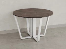 Круглый стол на U-образных опорах 1600x1600x750 RM188-16x16 Дуб Апрельский шоколад/Белый