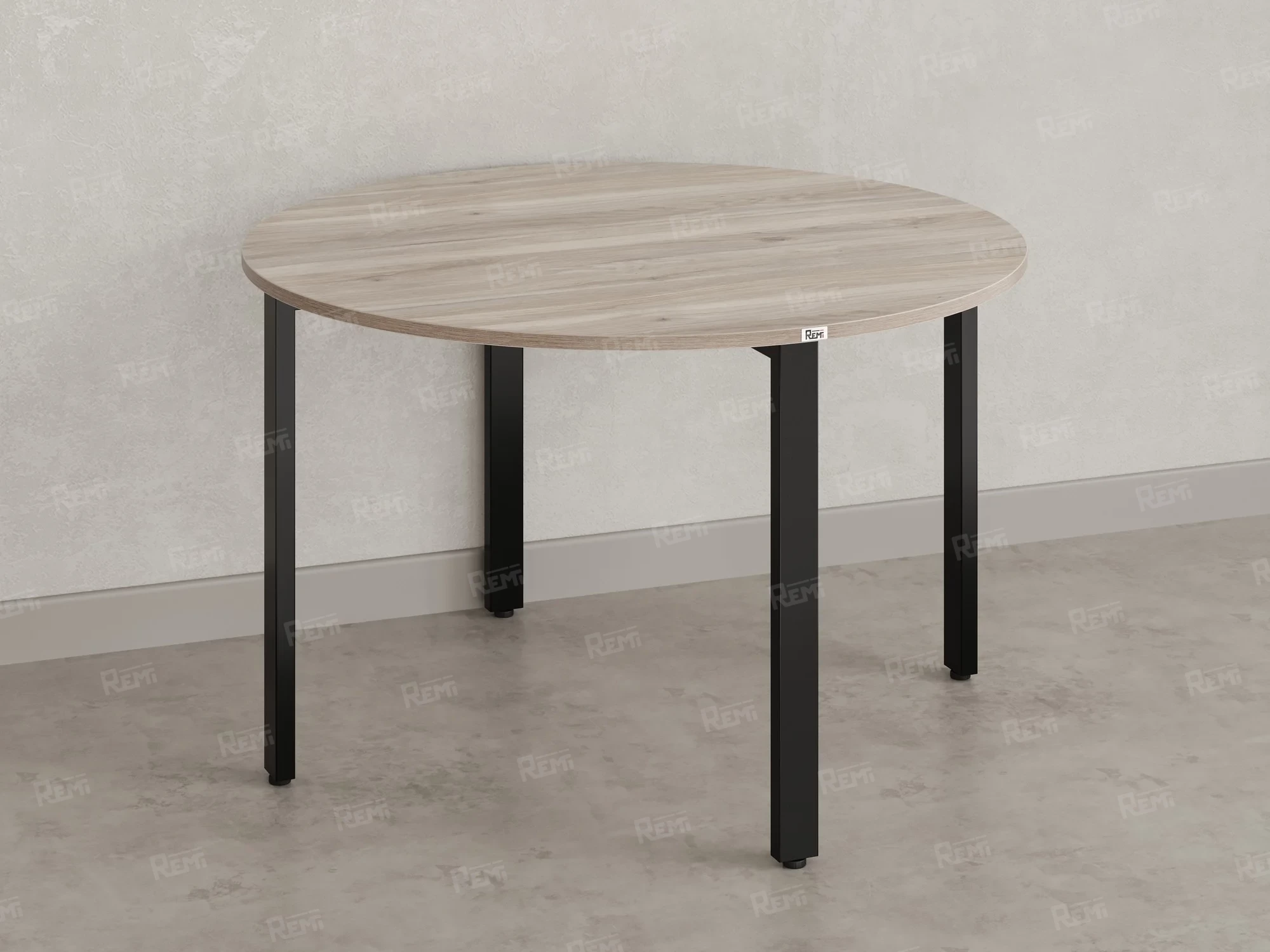 Круглый стол на П-образных опорах 1300x1300x750 RM186-13x13 Дуб Маувелла/Черный