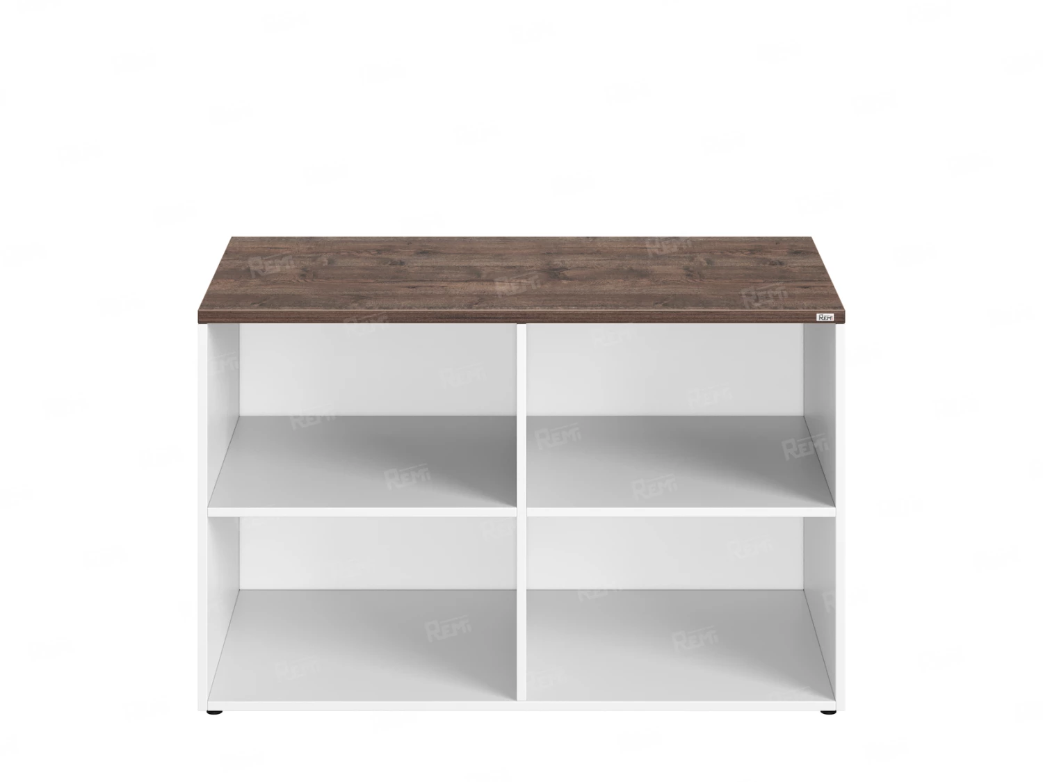 Стеллаж низкий, 4 ячейки 1200х600х750 RM146-12x6 Дуб Апрельский шоколад/Белый