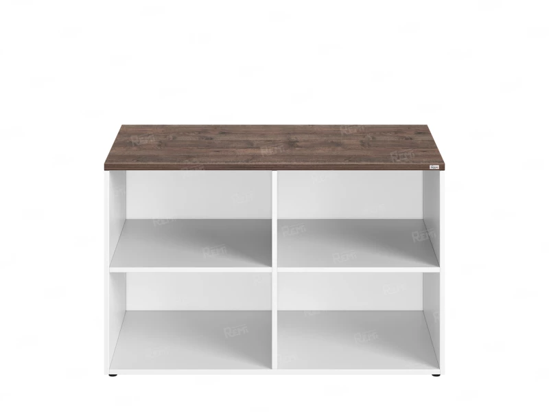 Стеллаж низкий, 4 ячейки 1200х600х750 RM146-12x6 Дуб Апрельский шоколад/Белый