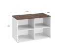 Стеллаж низкий, 4 ячейки 1200х600х750 RM146-12x6 Дуб Апрельский шоколад/Белый