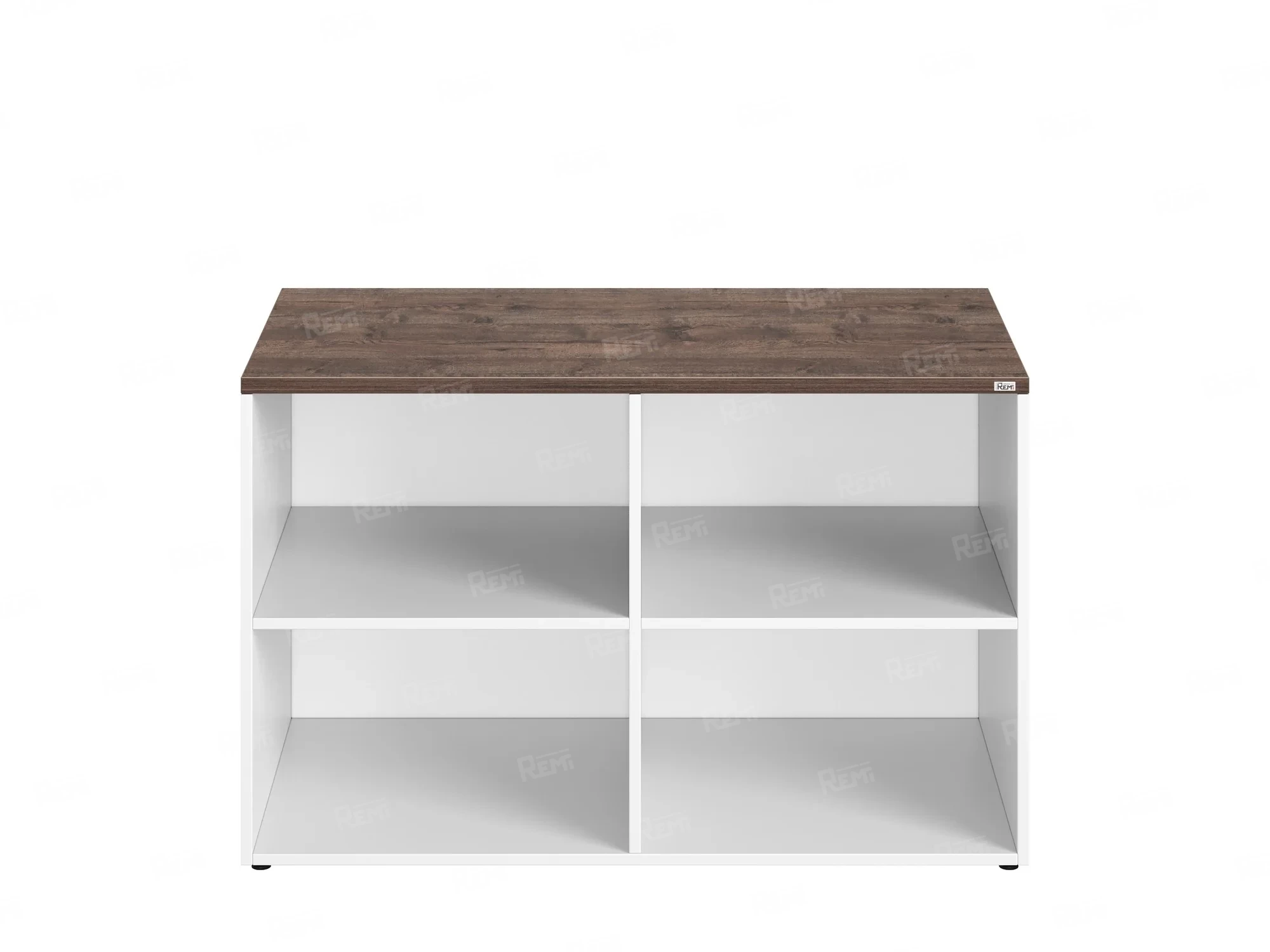 Стеллаж низкий, 4 ячейки 1200х600х750 RM146-12x6 Дуб Апрельский шоколад/Белый