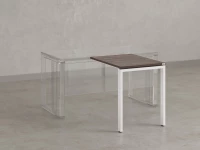 Брифинг прямой, с парящей столешнецей, на П-образном каркасе 1200x600x750 RM070-12x6 Дуб Апрельский шоколад/Белый