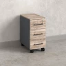 Тумба мобильная,3 ящика 300x500x600 RM123-30x50 Дуб Маувелла/Серый