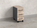 Тумба мобильная,3 ящика 300x500x600 RM123-30x50 Дуб Маувелла/Серый