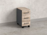 Тумба мобильная,3 ящика 300x500x600 RM123-30x50 Дуб Маувелла/Серый